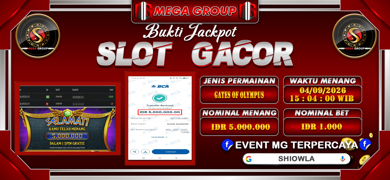 Bukti JP situs Shiowla hari Sabtu, 05 September 2026