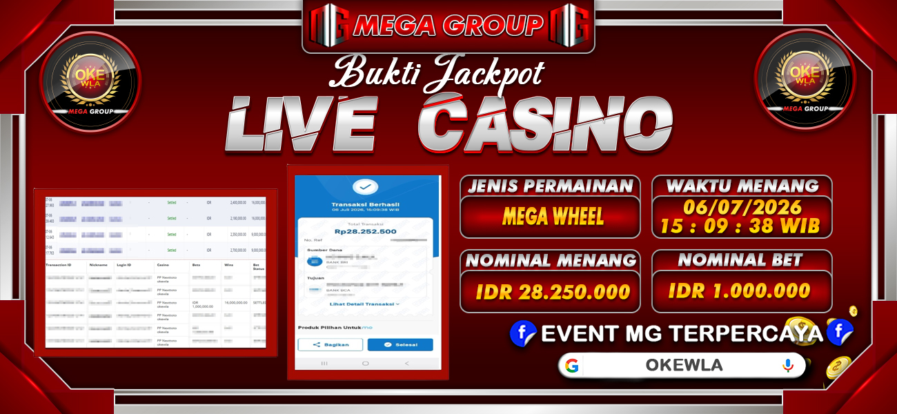 Bukti JP situs Okewla hari Senin, 06 Juli 2026