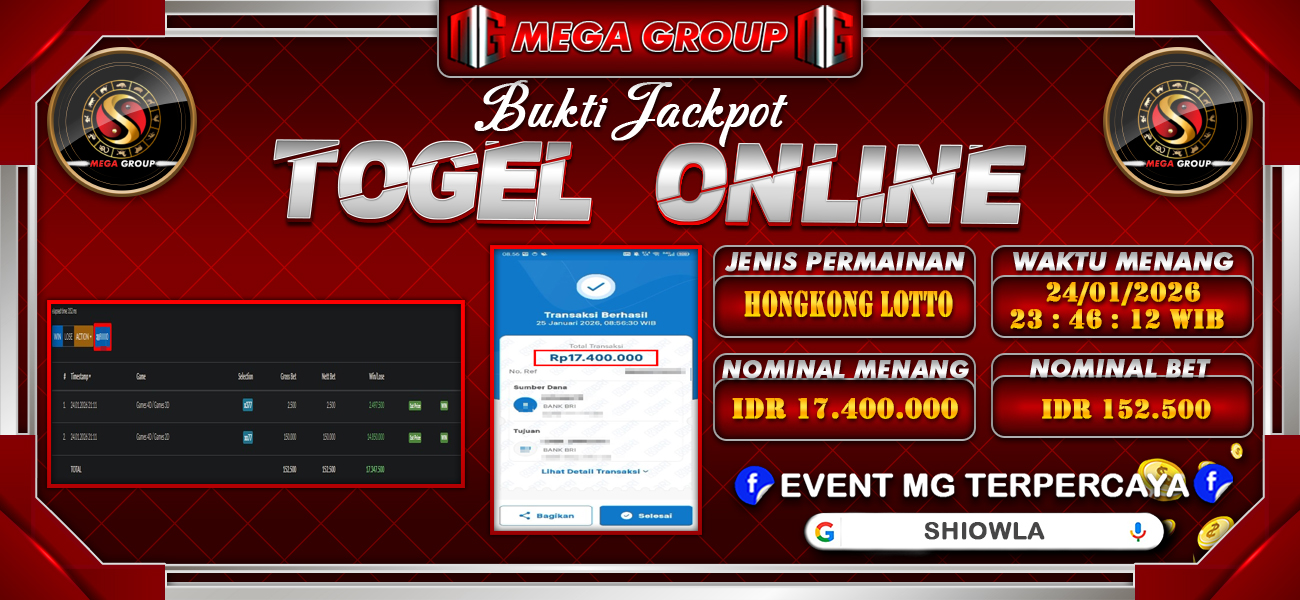 Bukti JP situs Shiowla hari Minggu, 25 Januari 2026