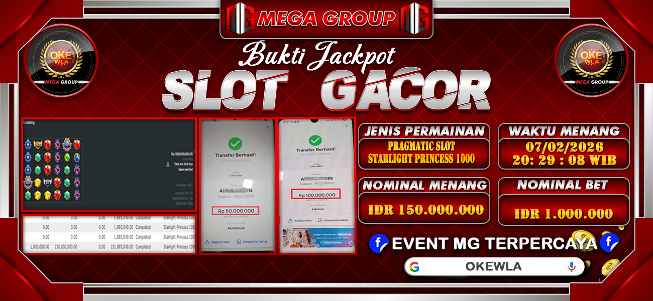 Bukti JP situs Okewla hari Minggu, 08 Februari 2026